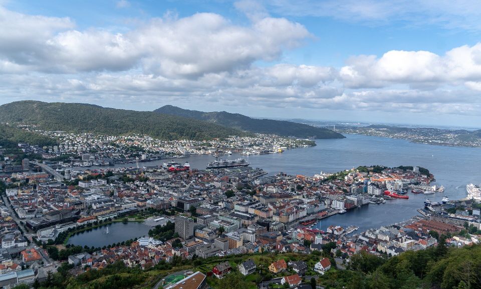 Aerial image of Bergen, Norway